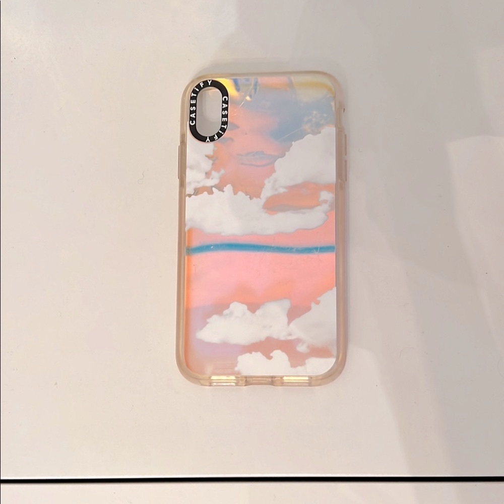 Casetify Pink and White Cloud iPhone Case